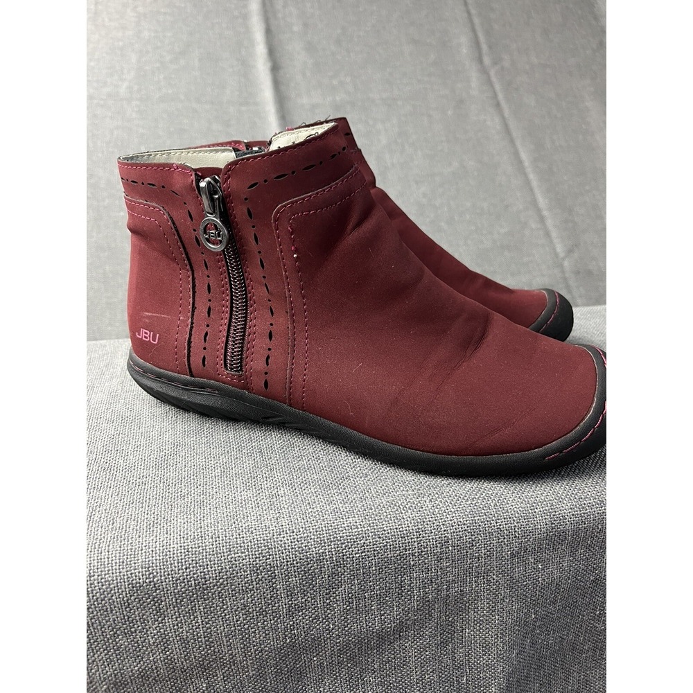 JBU by Jambu Ankle Bootie Women 7M Burgundy Juno Slip On Side Zipper  JB19JN003